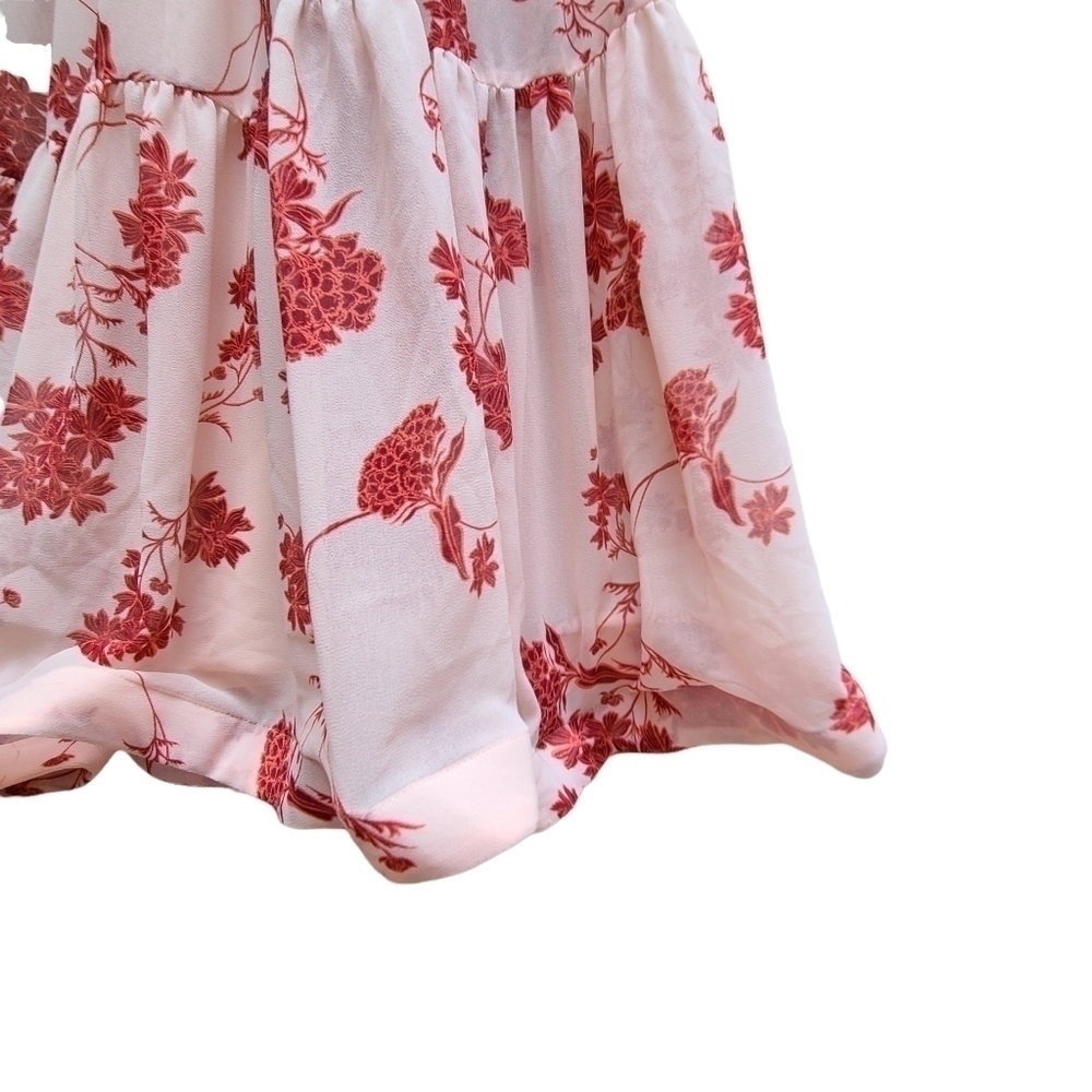 Chelsea 28 Floral Dress with Tiered Skirt and Ruffle Collar, Size Small - Picture 6 of 11